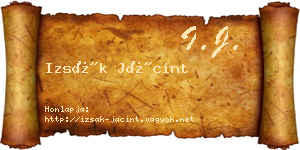 Izsák Jácint névjegykártya